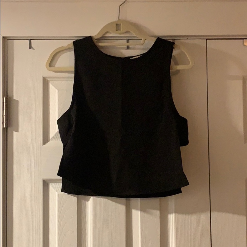 Crop black dress top